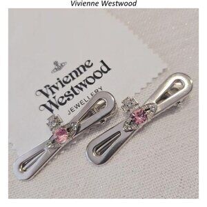 Vivienne Westwood Heart Arrow Jumbo XL black heart orb charm silver necklace